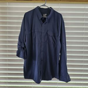 Huk Navy Blue Performance Fishing Button Down Men's Size XL Vinted